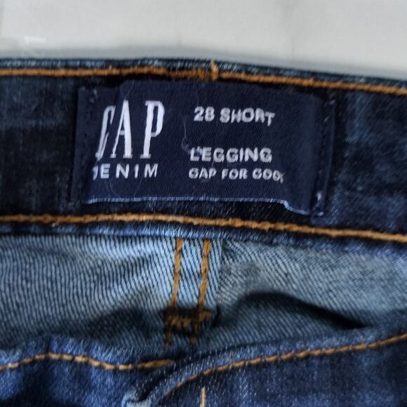 Gap Low Rise Jeans Womens 28 Short Blue Jegging Dark Wash Y2K Preppy Retro - Picture 5 of 8